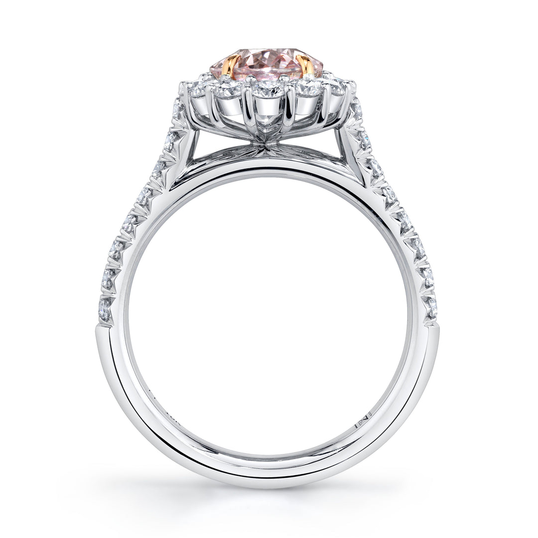 2.28ct Unheated Natural Light Pink Sapphire & Diamond Ring