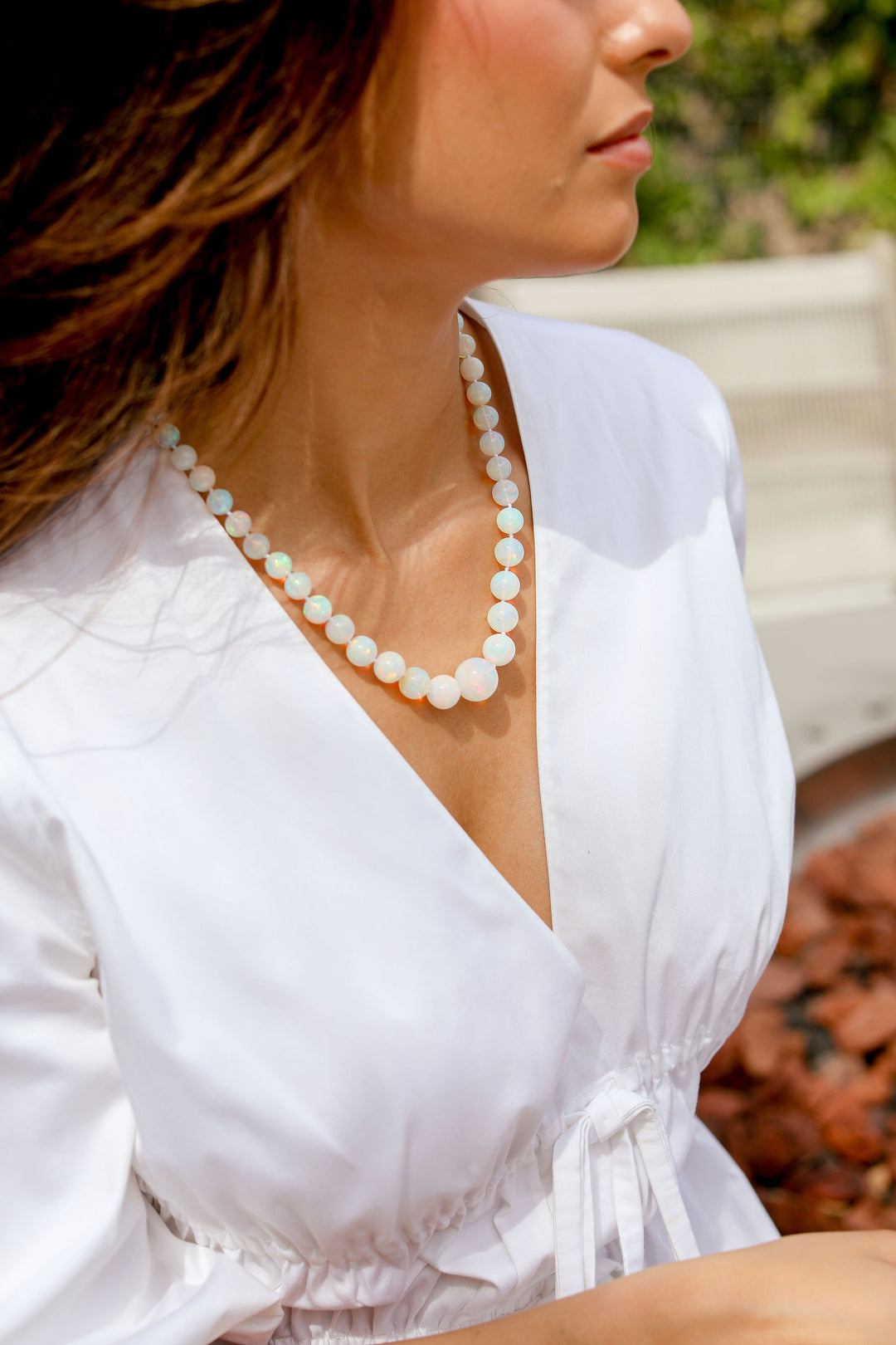 Ethiopian Sphere Bead & Diamond 14K Yellow Gold Clasp Necklace