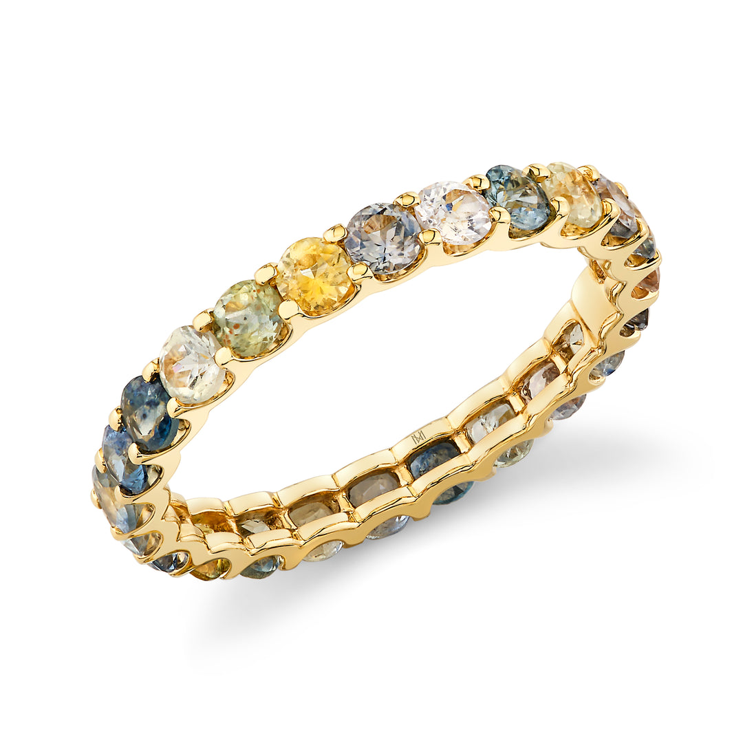 Shared Prong Multi-Colored Montana Sapphire Eternity Band