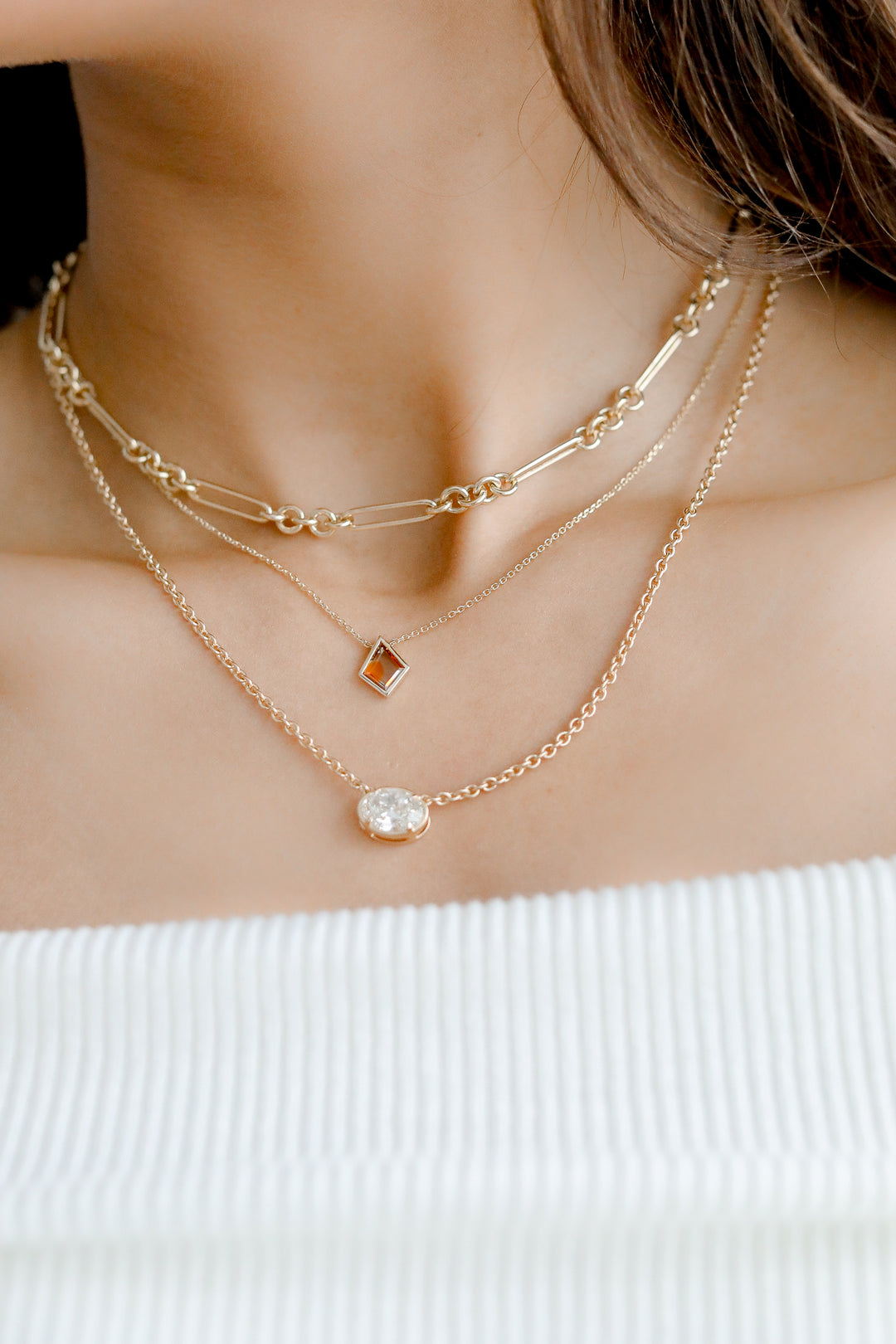 0.56ct Portrait Kit Cut Yellow-Orange Montana Sapphire Bezel Necklace