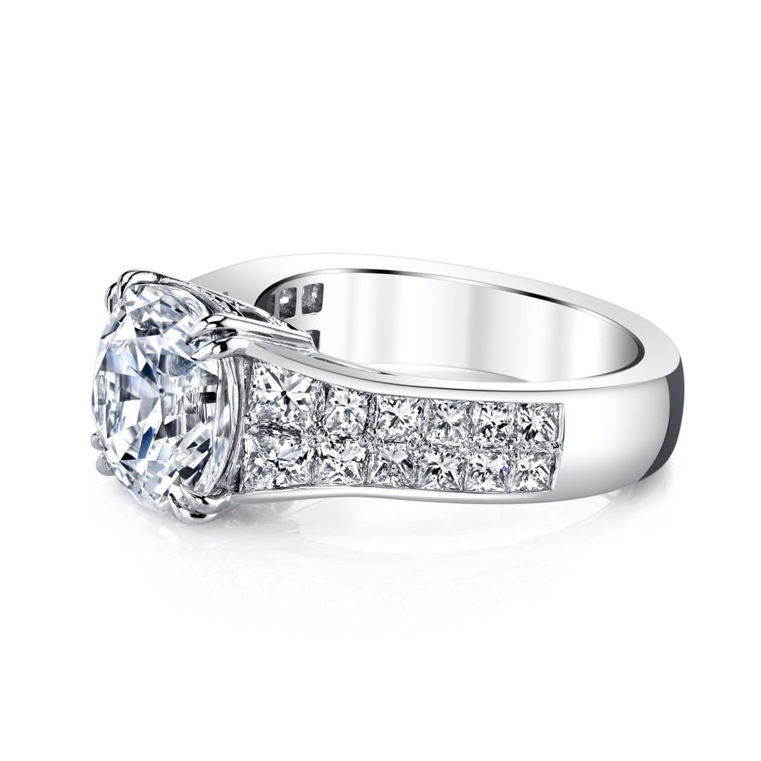 Double Row Princess Cut Diamond Ring