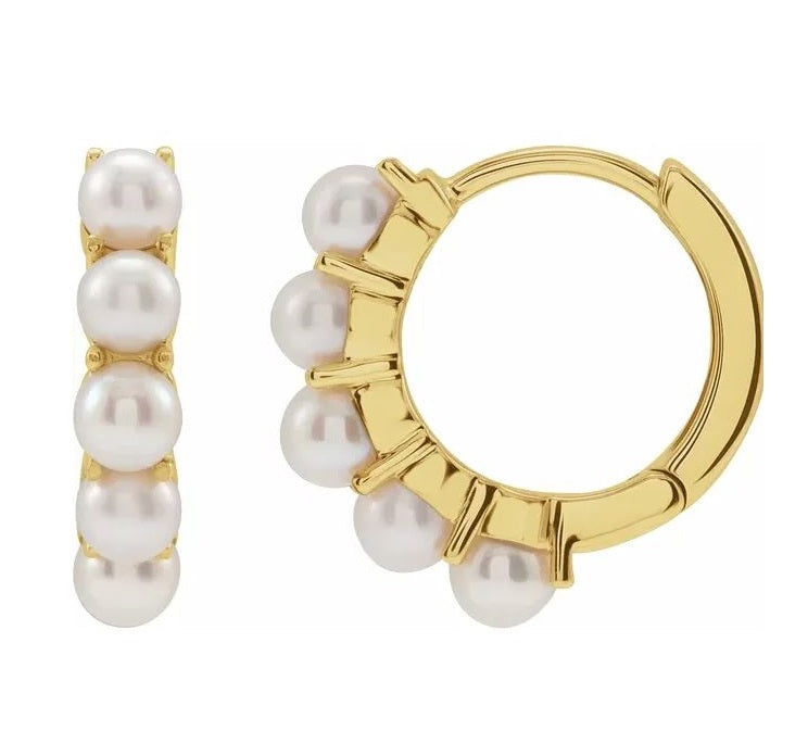 Freshwater Pearl Huggie Earrings