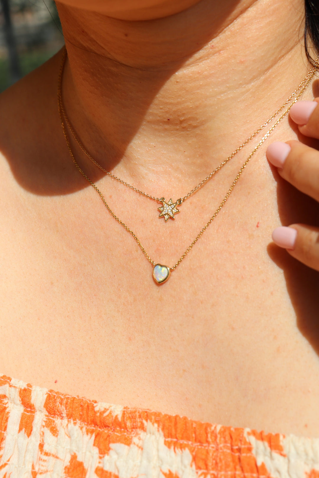 0.45ct Heart Shaped Australian Opal Necklace