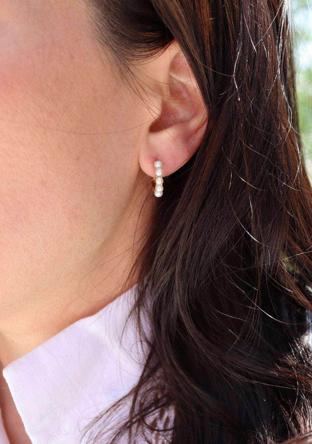 Freshwater Pearl Huggie Earrings