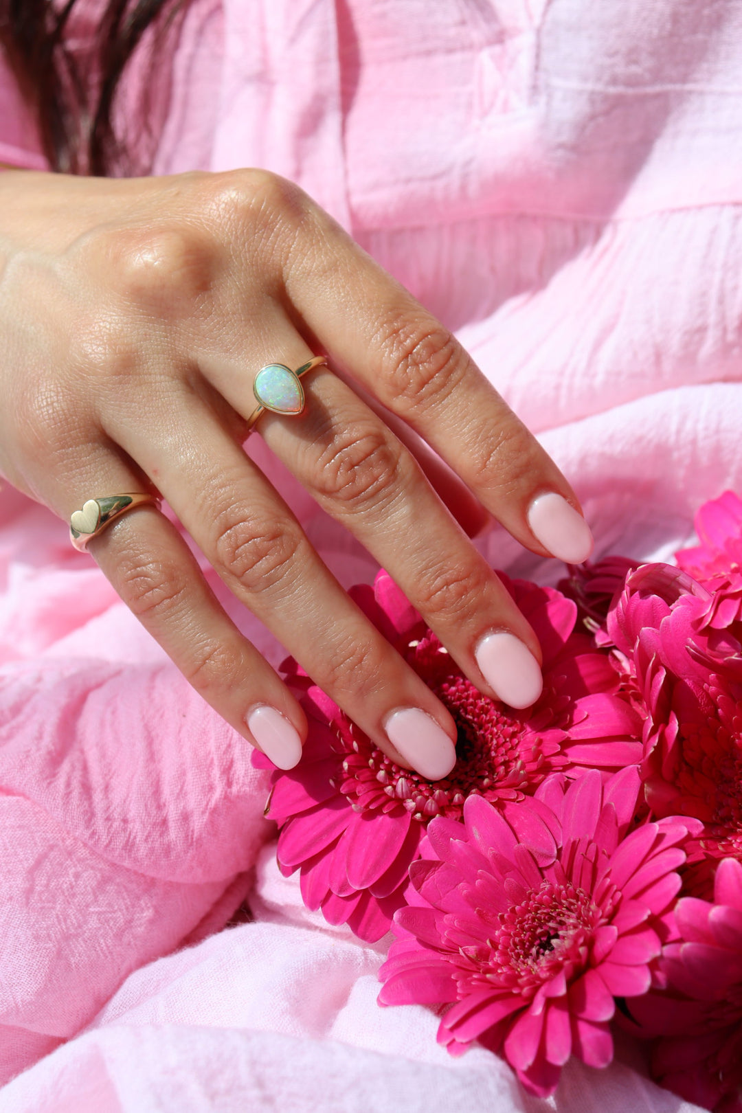 Heart Shaped Signet Gold Pinky Ring