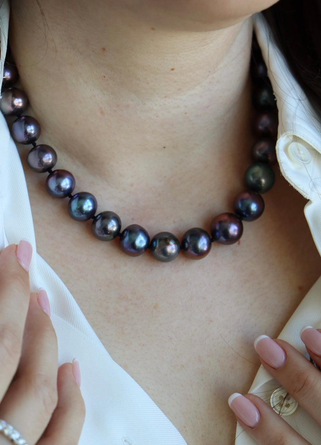 14mm Peacock Tahitian Pearl Strand