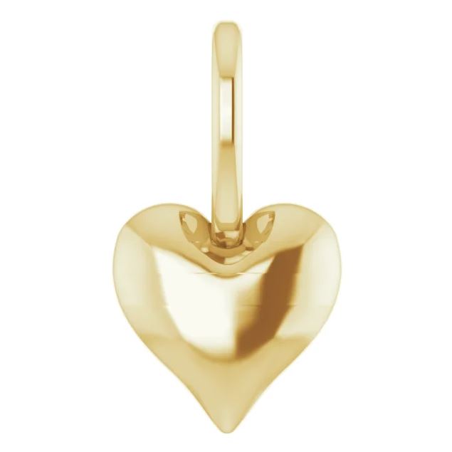 14K Gold Puffy Heart Charm