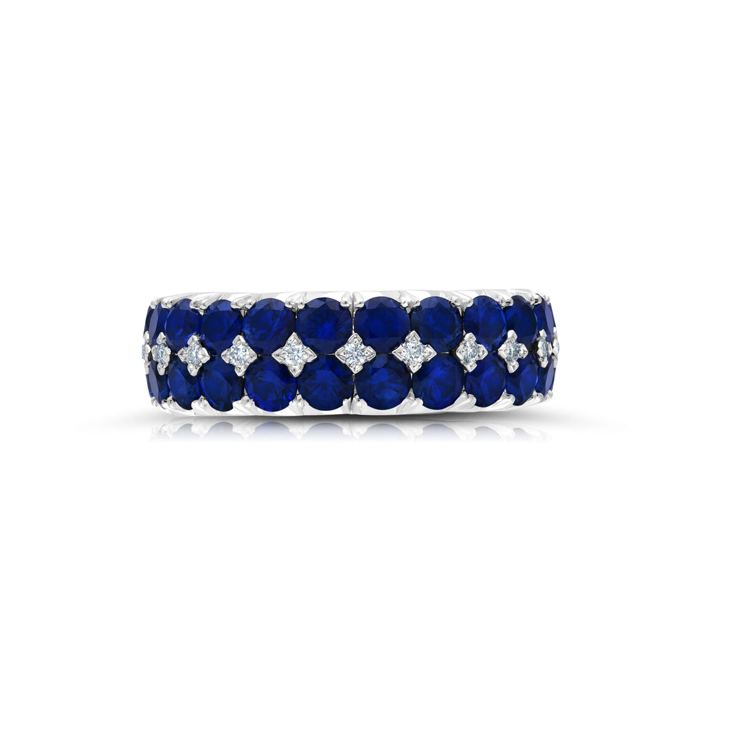 Stretchable Peek-A-Boo Sapphire & Diamond Eternity Band in Platinum