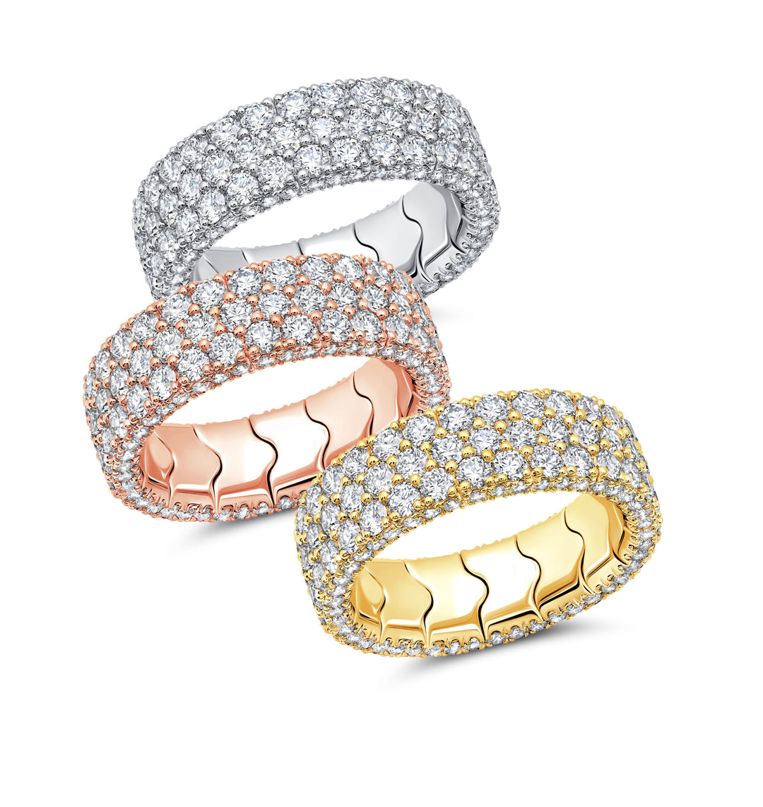 Stretchable Diamond Eternity Band in 18K Yellow Gold