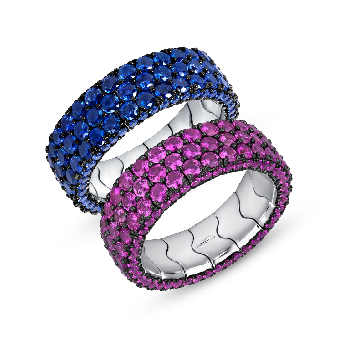 Stretchable Sapphire Eternity Band in Platinum