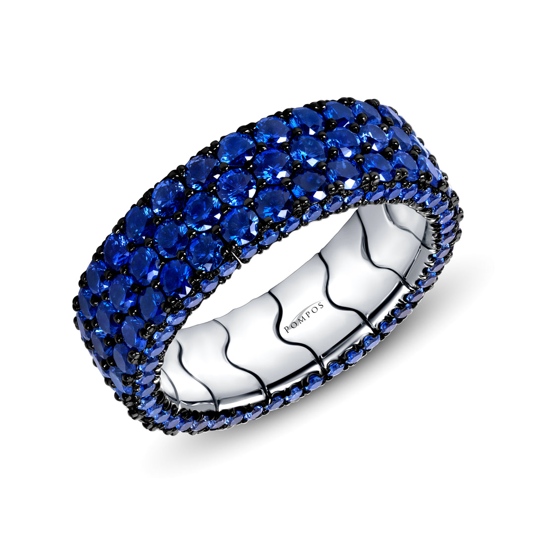 Stretchable Sapphire Eternity Band in Platinum