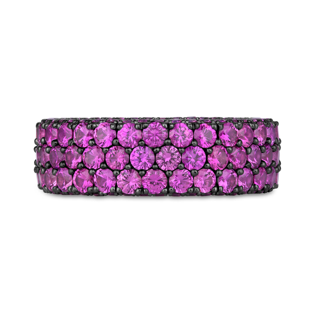 Stretchable Pink Sapphire Eternity Band in Platinum