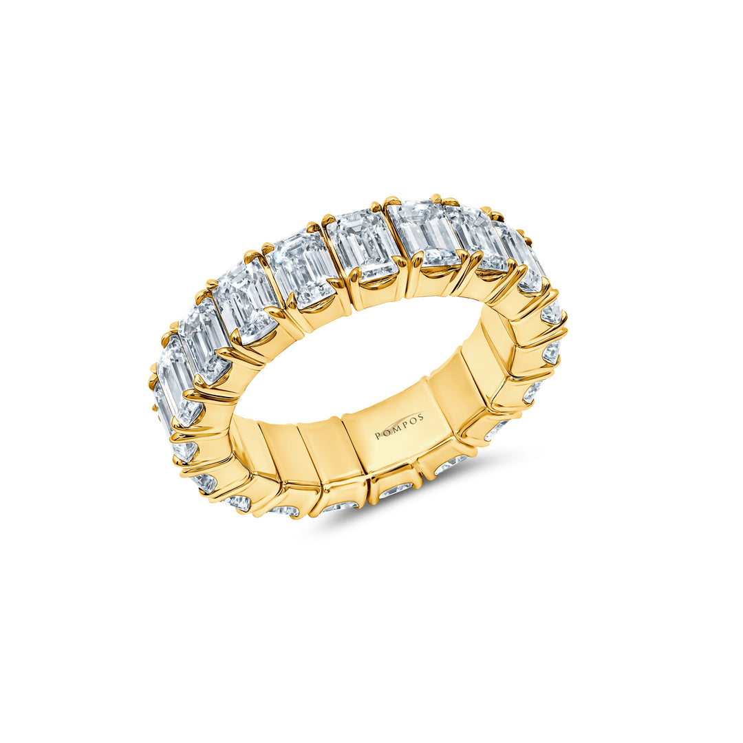 Emerald Cut Natural Diamond Stretch Eternity Band