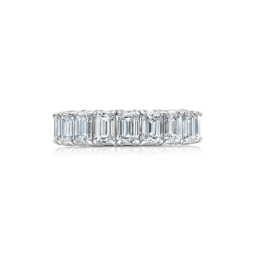 Emerald Cut Natural Diamond Stretch Eternity Band