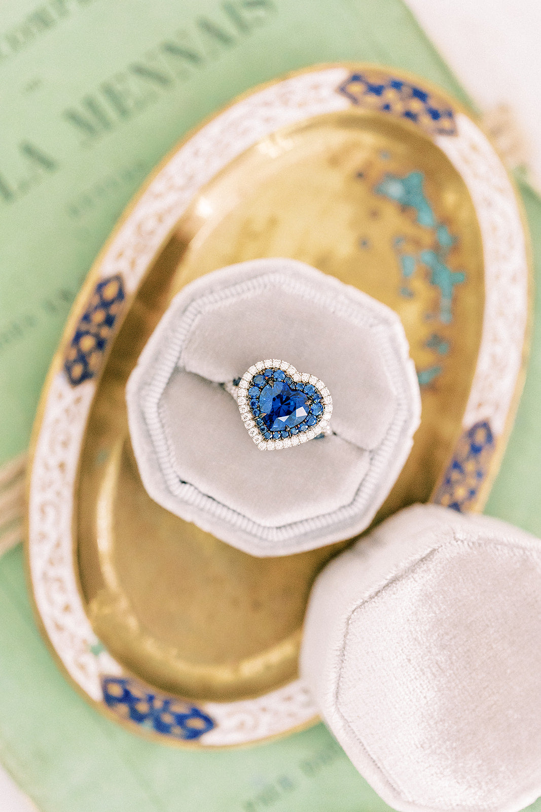 Heart Shaped Sapphire & Diamond Ring