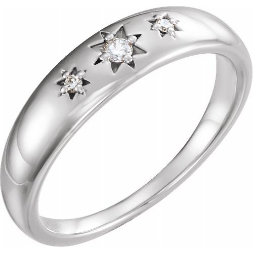 Starburst 14K Gold & Diamond Domed Ring