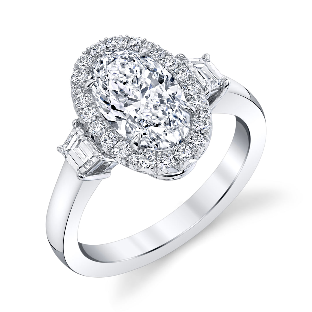 Oval Diamond Three Stone Ring