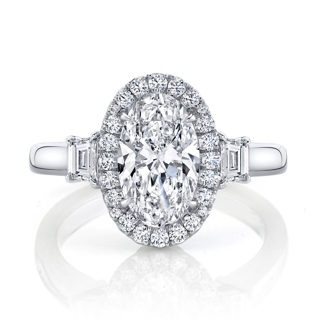 Oval Diamond Three Stone Ring