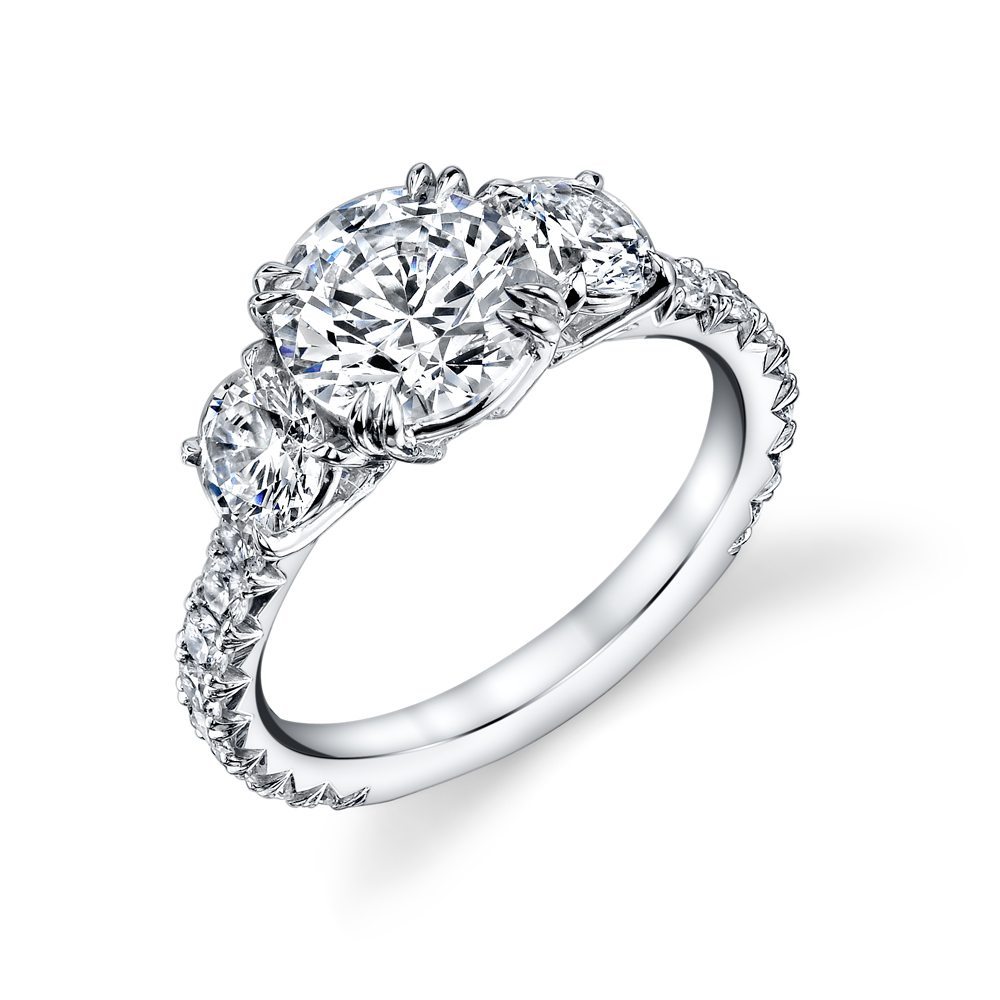 Classic Round Diamond Three Stone Ring