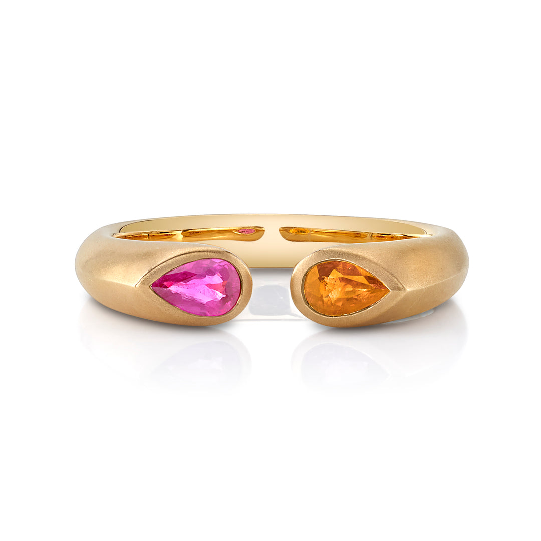 Huggie Pink & Orange Sapphire Ring