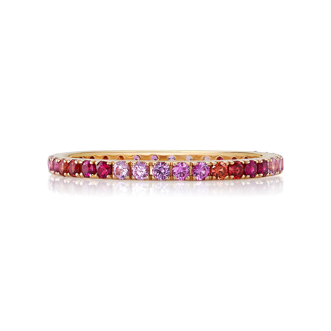 Warm Tone Ombré Sapphire Eternity Band