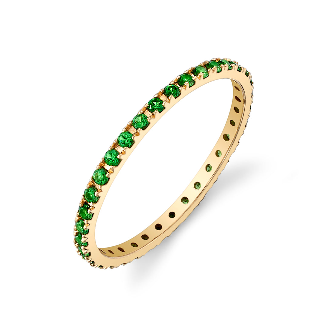 Tsavorite Garnet Petite Gemstone Eternity Band