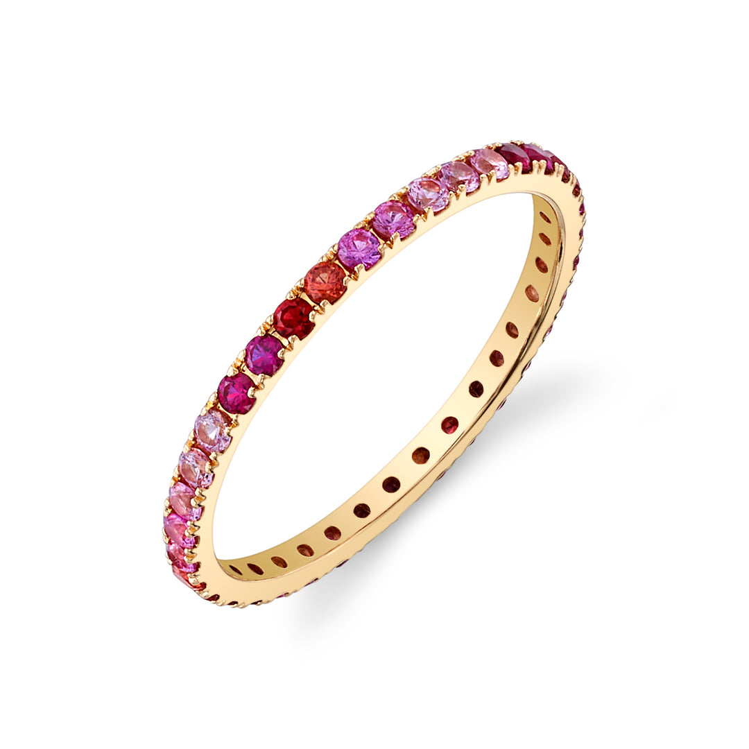 Warm Tone Ombré Sapphire Eternity Band