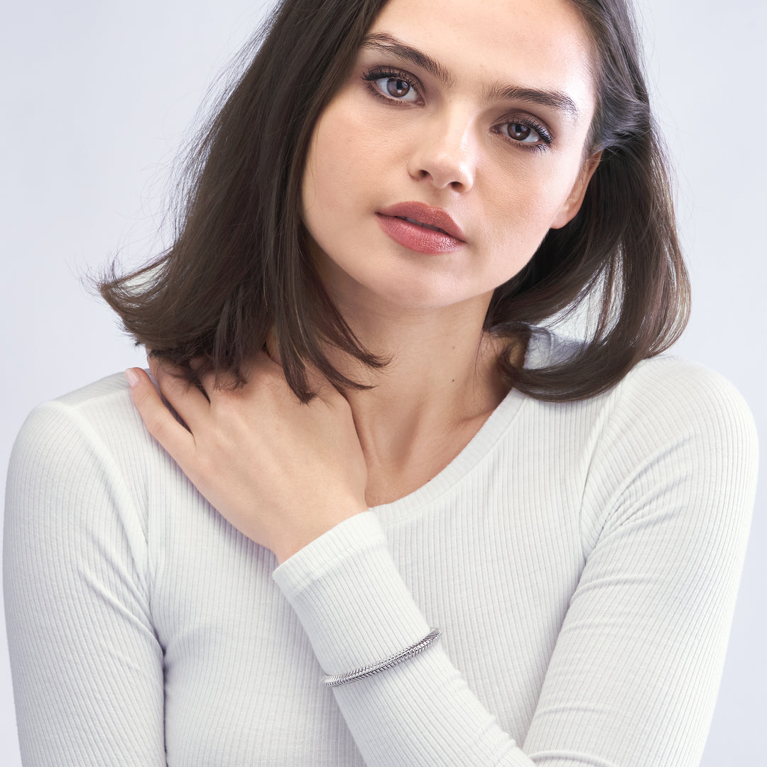 6mm Sterling Silver Tubogas Open Cuff Bracelet