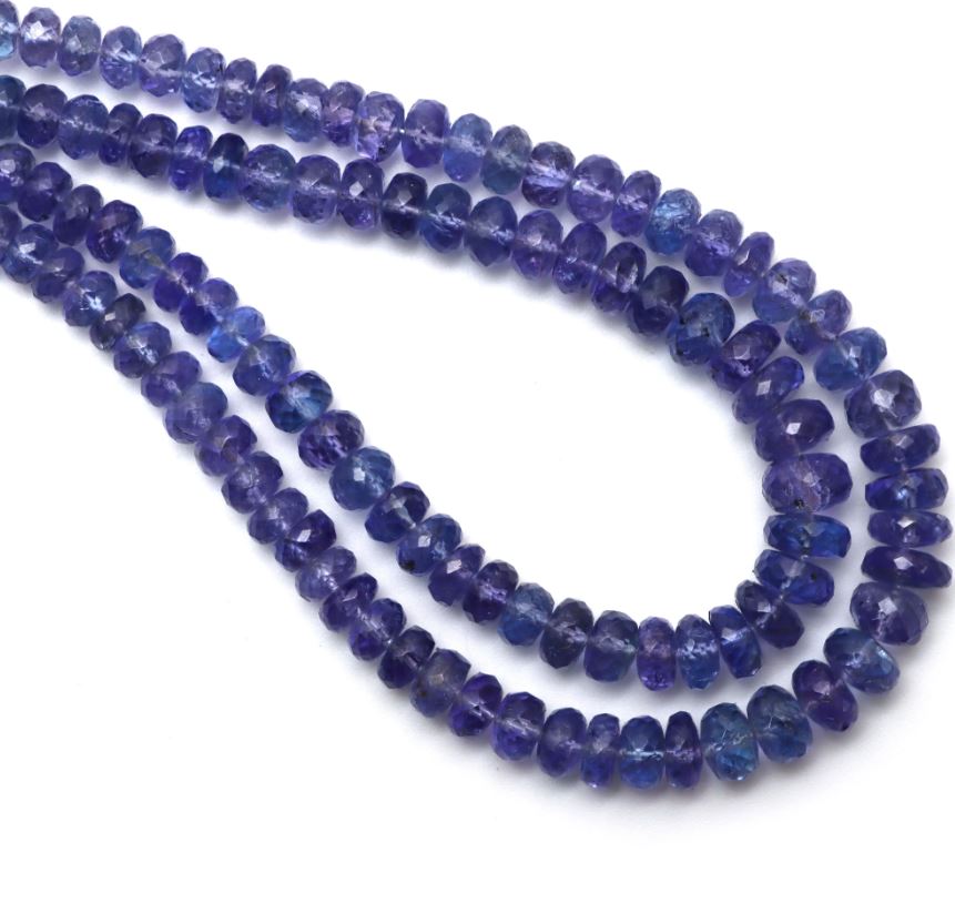 Tanzanite Beads with 14K Yellow Gold Clasp Necklace