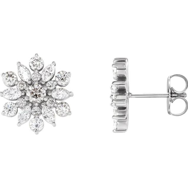 Vintage-Inspired Cluster Diamond Stud Earrings