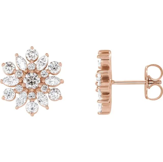 Vintage-Inspired Cluster Diamond Stud Earrings