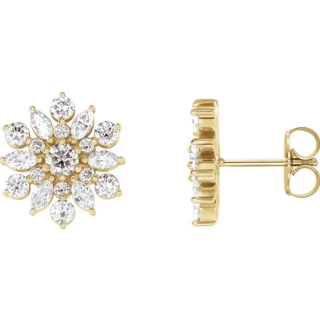 Vintage-Inspired Cluster Diamond Stud Earrings