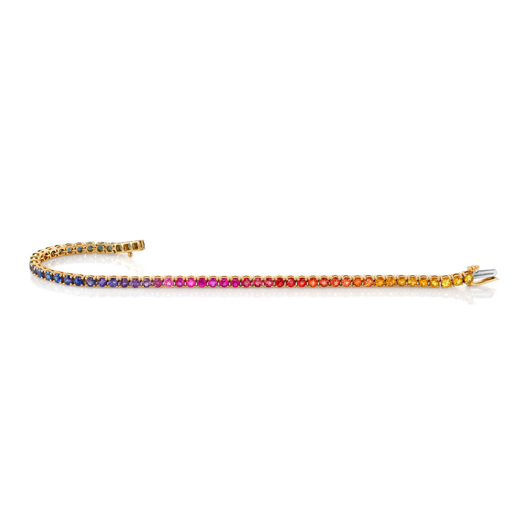 'Over the Rainbow' Ombré Rainbow Sapphire Tennis Bracelet