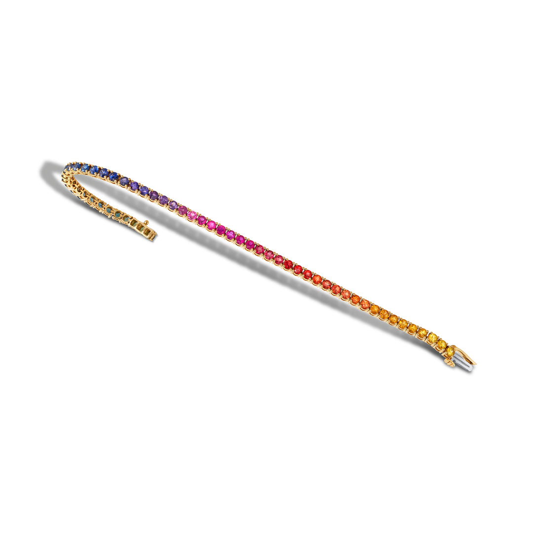 'Over the Rainbow' Ombré Rainbow Sapphire Tennis Bracelet