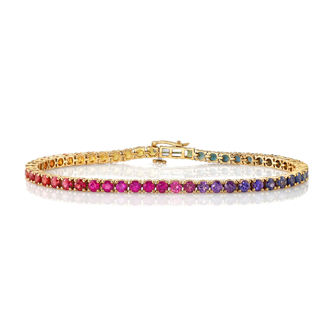 'Over the Rainbow' Ombré Rainbow Sapphire Tennis Bracelet