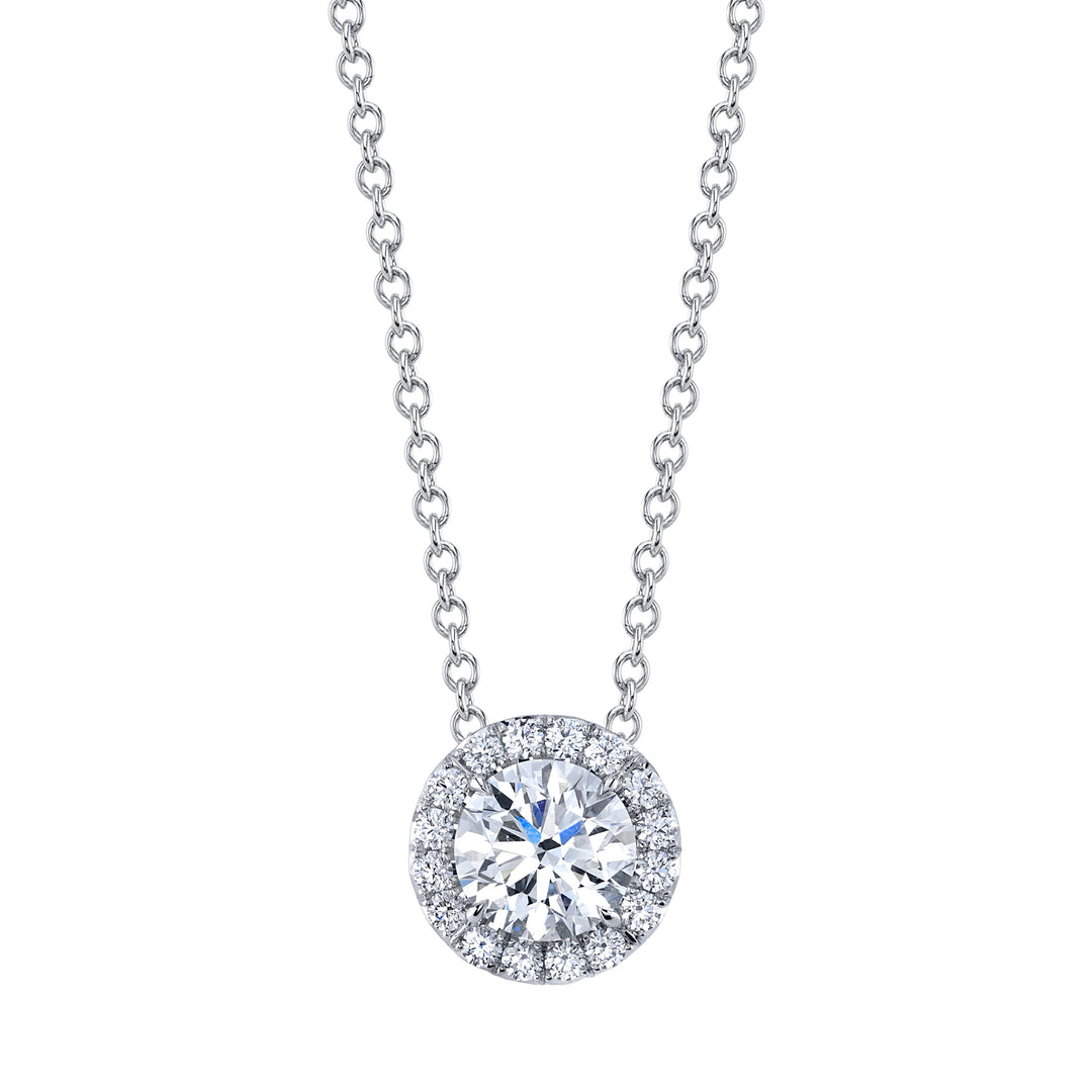 1.51ct Round Brilliant Classic Diamond Halo Slider Pendant