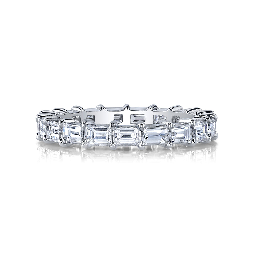 East to West Baguette Diamond Shared Prong Eternity Band