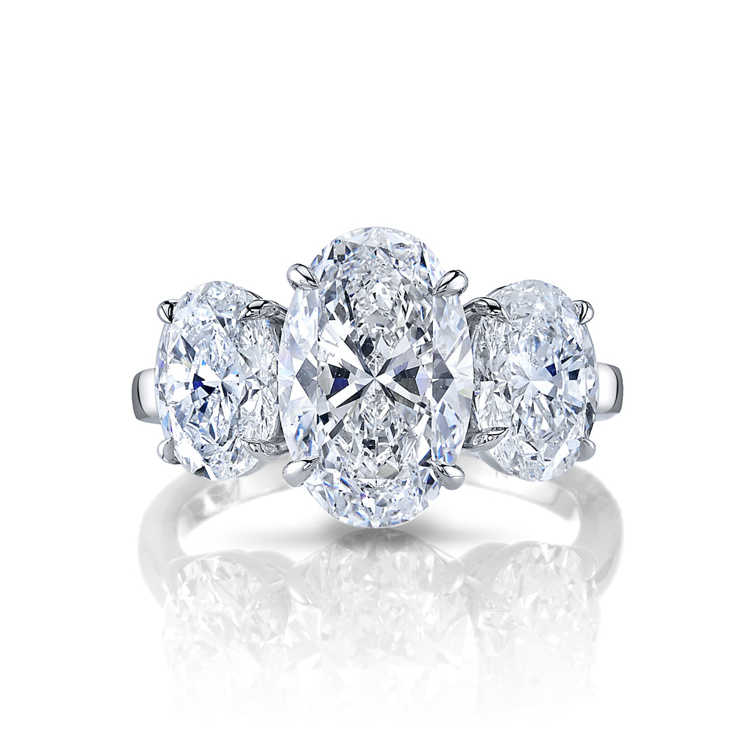 Oval Diamond Three Stone Ring