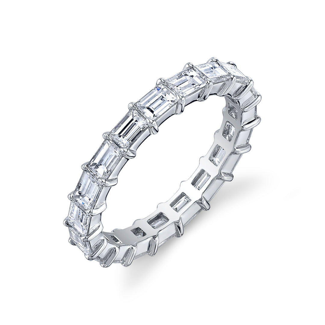 East to West Baguette Diamond Shared Prong Eternity Band