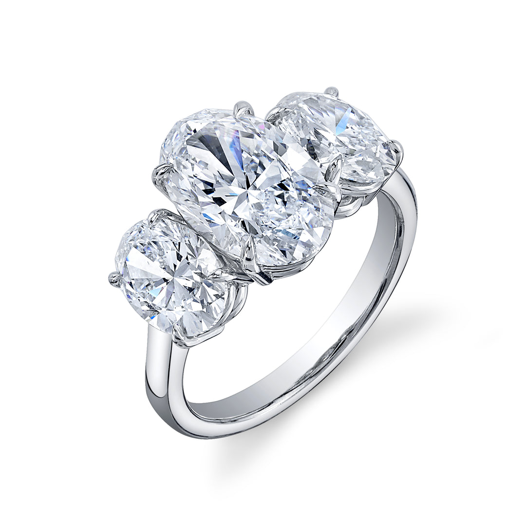 Oval Diamond Three Stone Ring