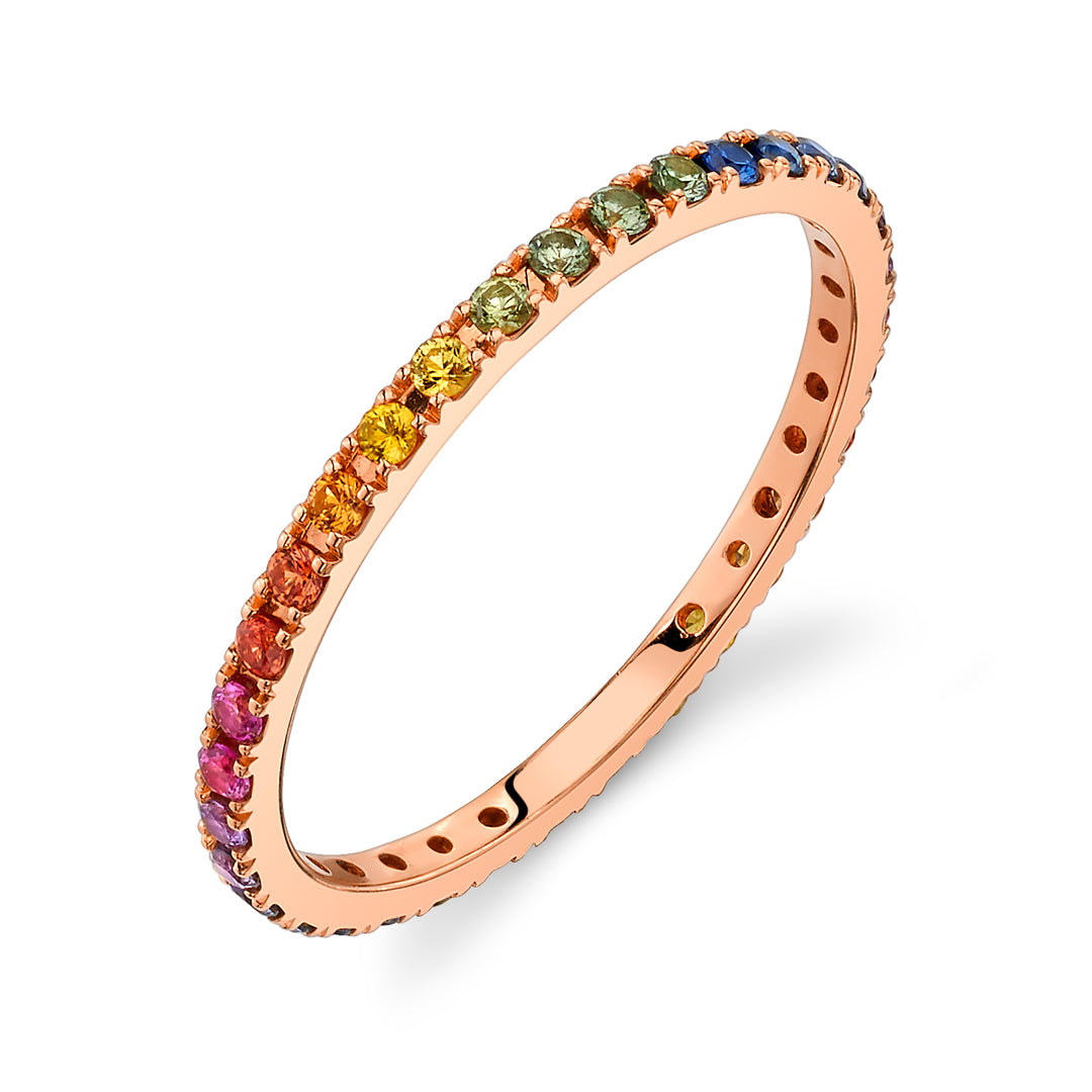 'Over the Rainbow' Petite Sapphire Eternity Band