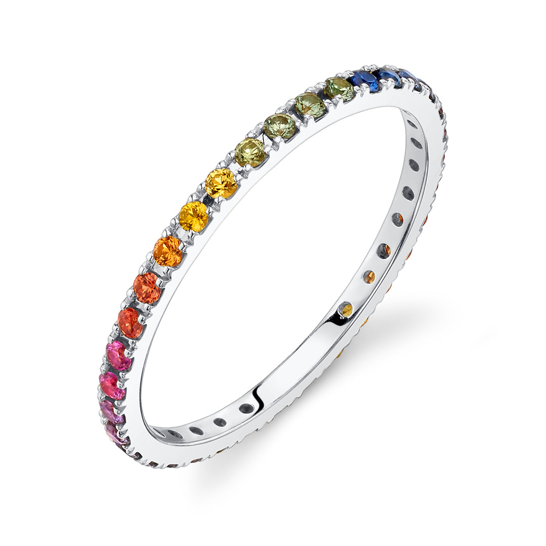 'Over the Rainbow' Petite Sapphire Eternity Band