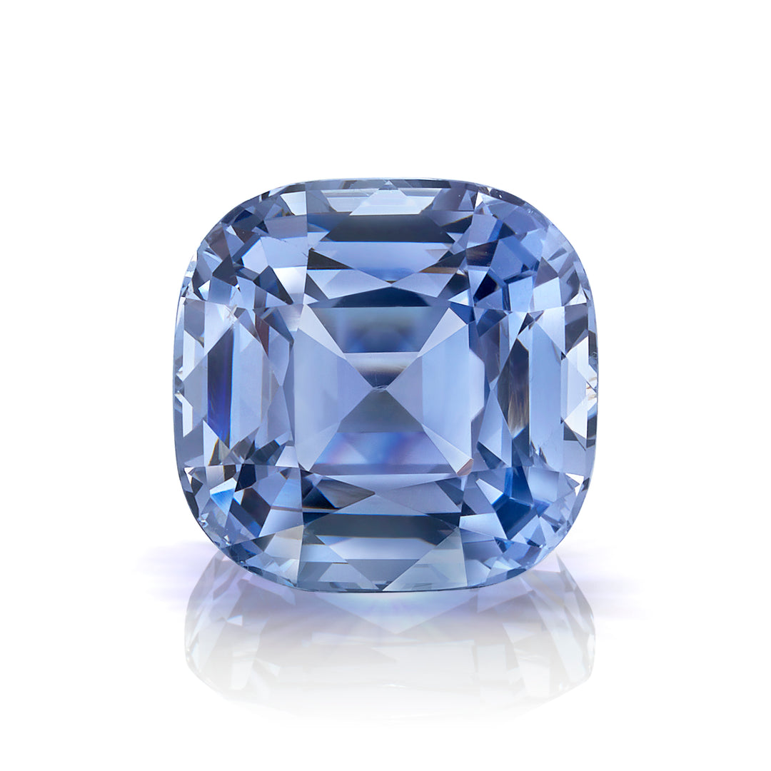 6.38ct Cushion Blue-Grey Spinel & Diamond Ring