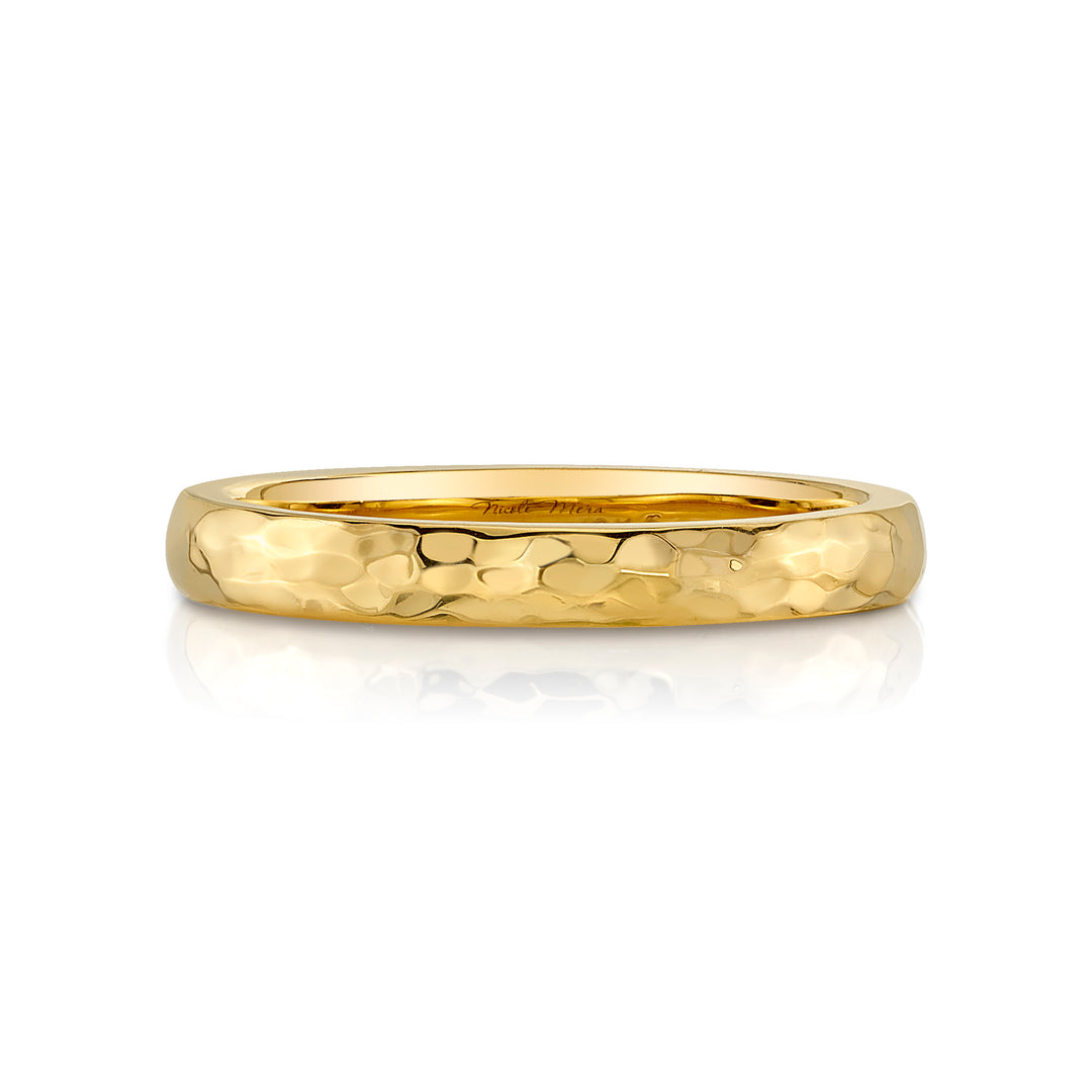 2mm Hammered 18K Yellow Gold Band