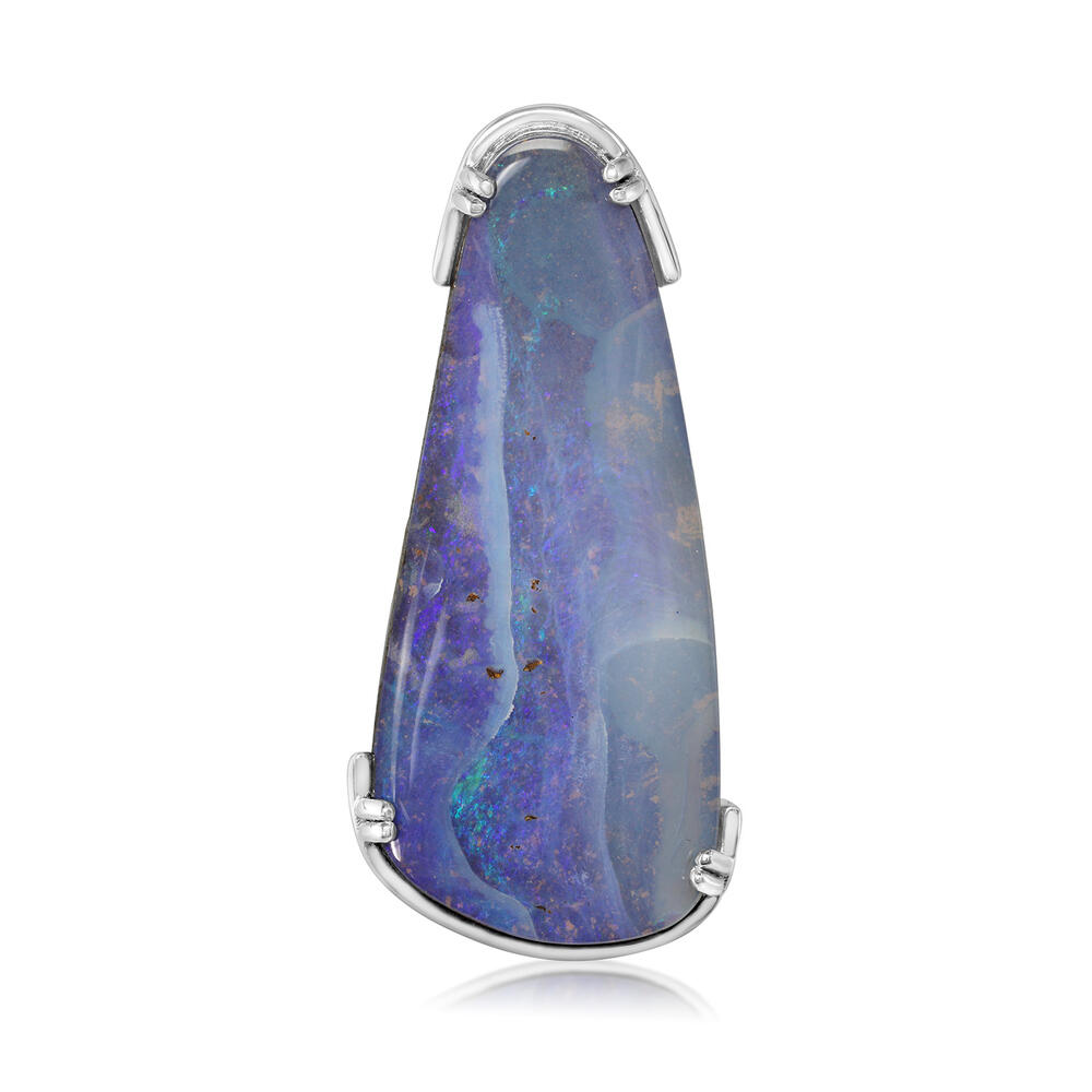 Sterling Silver 26.20ct Australian Boulder Opal Bolo Ring