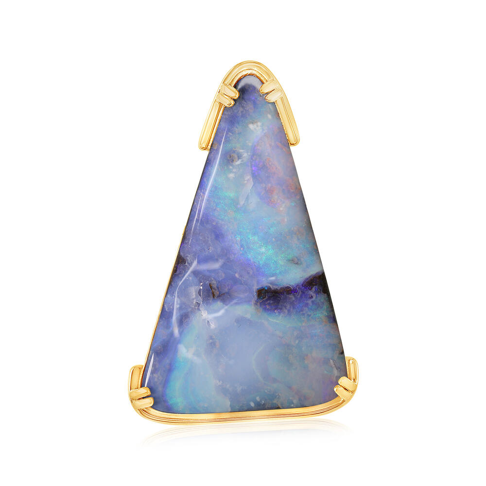 14K Yellow Gold 28.50ct Australian Boulder Opal Bolo Ring