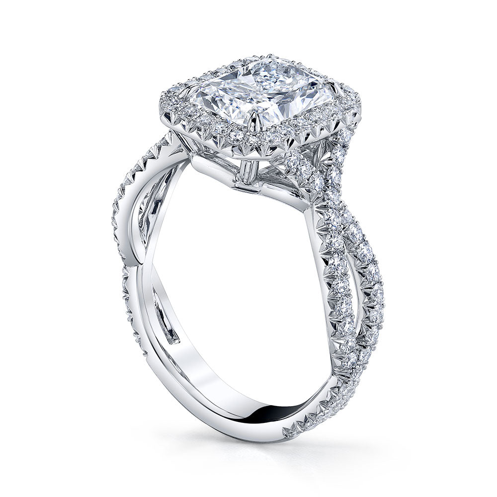 2.01ct Radiant Cut Diamond Twisty Ring