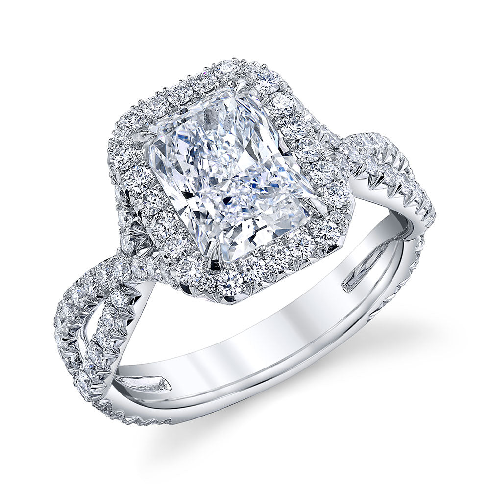 2.01ct Radiant Cut Diamond Twisty Ring