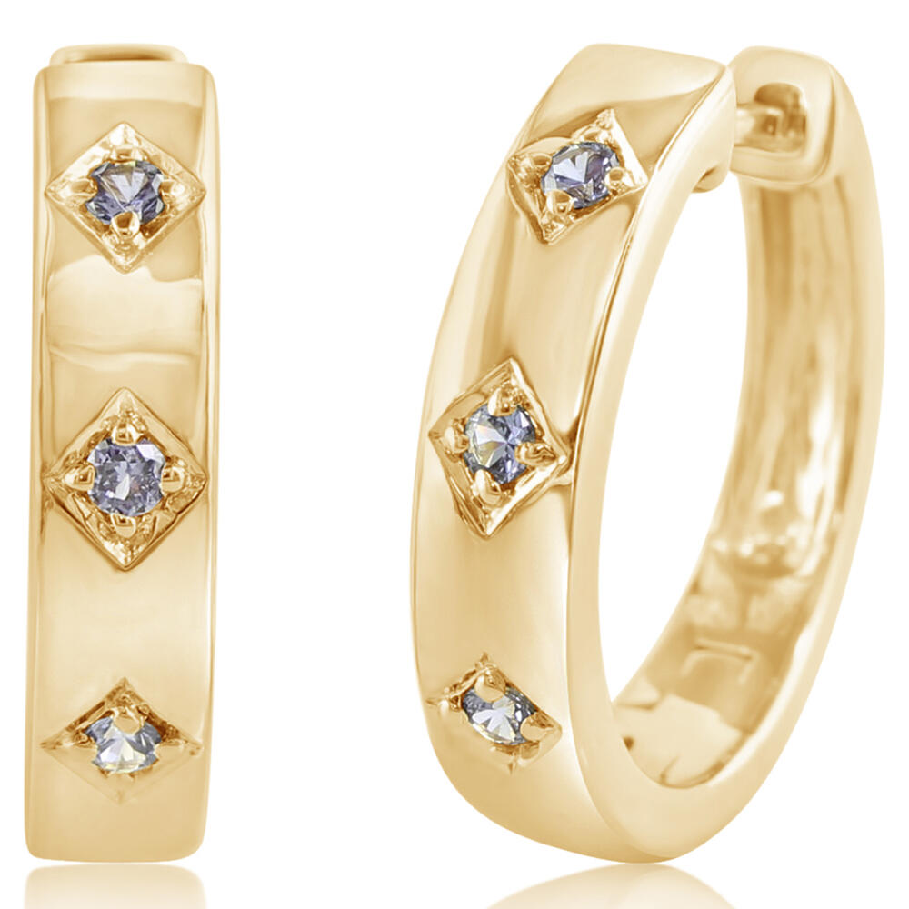 Yogo Sapphire Hoops in 14K Gold