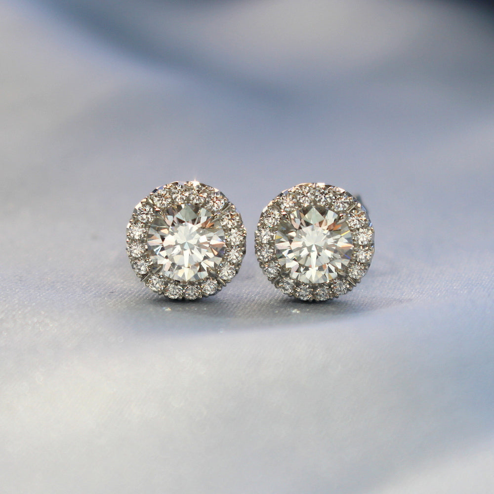 Classic Diamond Halo Studs